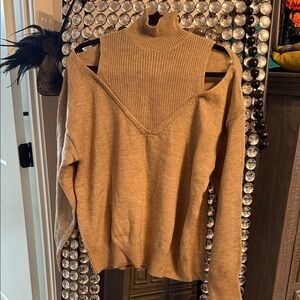 Women's Tan Turtleneck Sweater